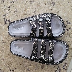 Alegria black/silver sandals